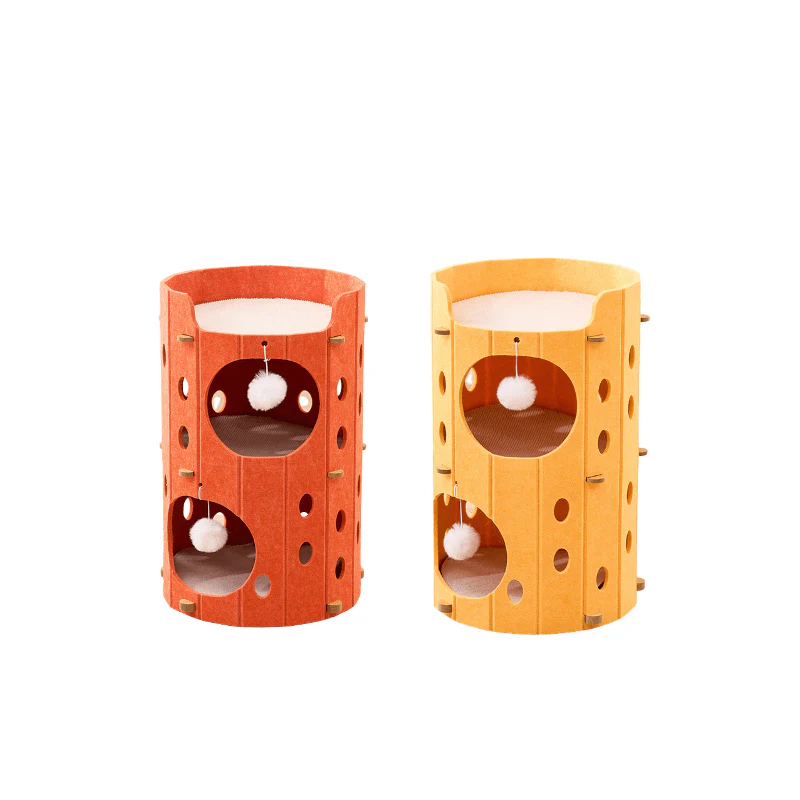 ADS Pet 3-Level Cat Tower Hideaway Condo Compact Vertical Cat Furniture
