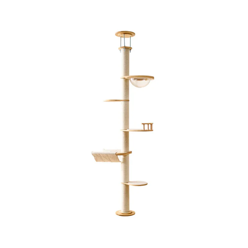 ADS PET Solid Wood Floor-to-Ceiling Cat Tree Tower