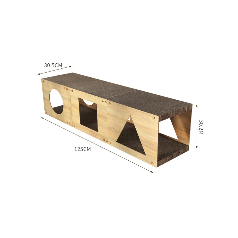 ADS Pet Tunnel Cat Scratcher Cardboard Cat Tunnel for Indoor Cats - 125x30x30cm - Image 2