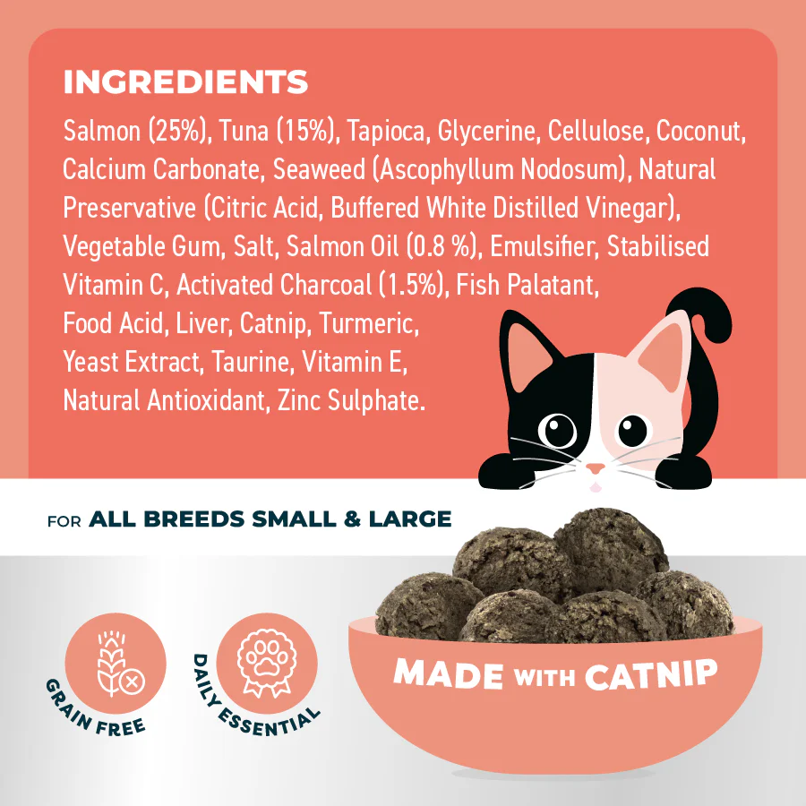 Bell & Bone Dental Bites Salmon With Charcoal Cat Treats 80G - Image 3