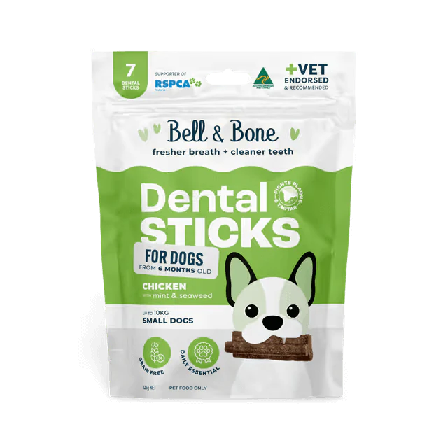 Bell & Bone Dental Stick Chicken, Mint, Seaweed Dog Treat 7 Pack