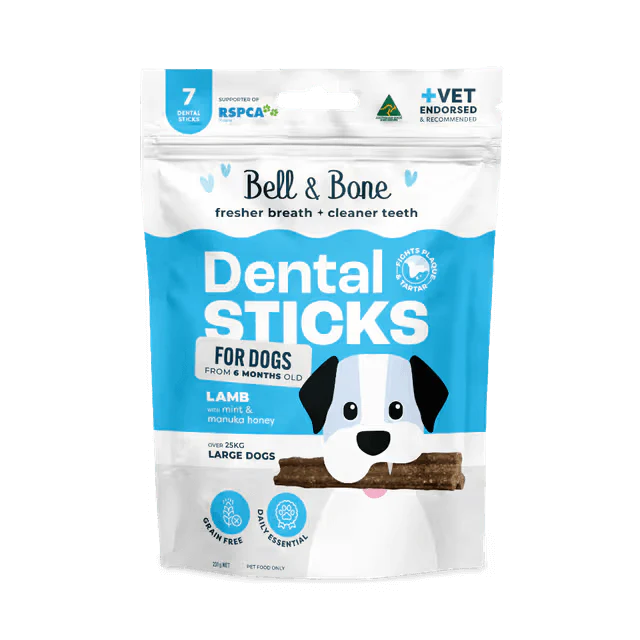 Bell & Bone Dental Stick Lamb, Mint, Manuka Honey Dog Treat 7 Pack - Image 3