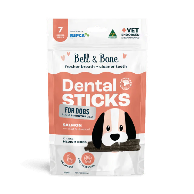 Bell & Bone Dental Stick Salmon, Mint, and Charcoal Dog Treat 7 Pack - Image 2