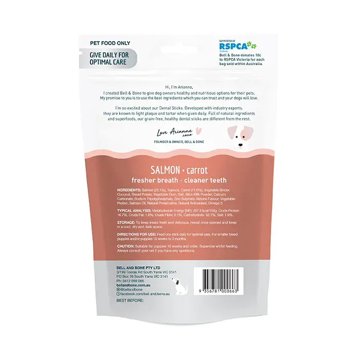 Bell & Bone Salmon Dental Chew Puppy Dog Treat Small 7 Pack - Image 2