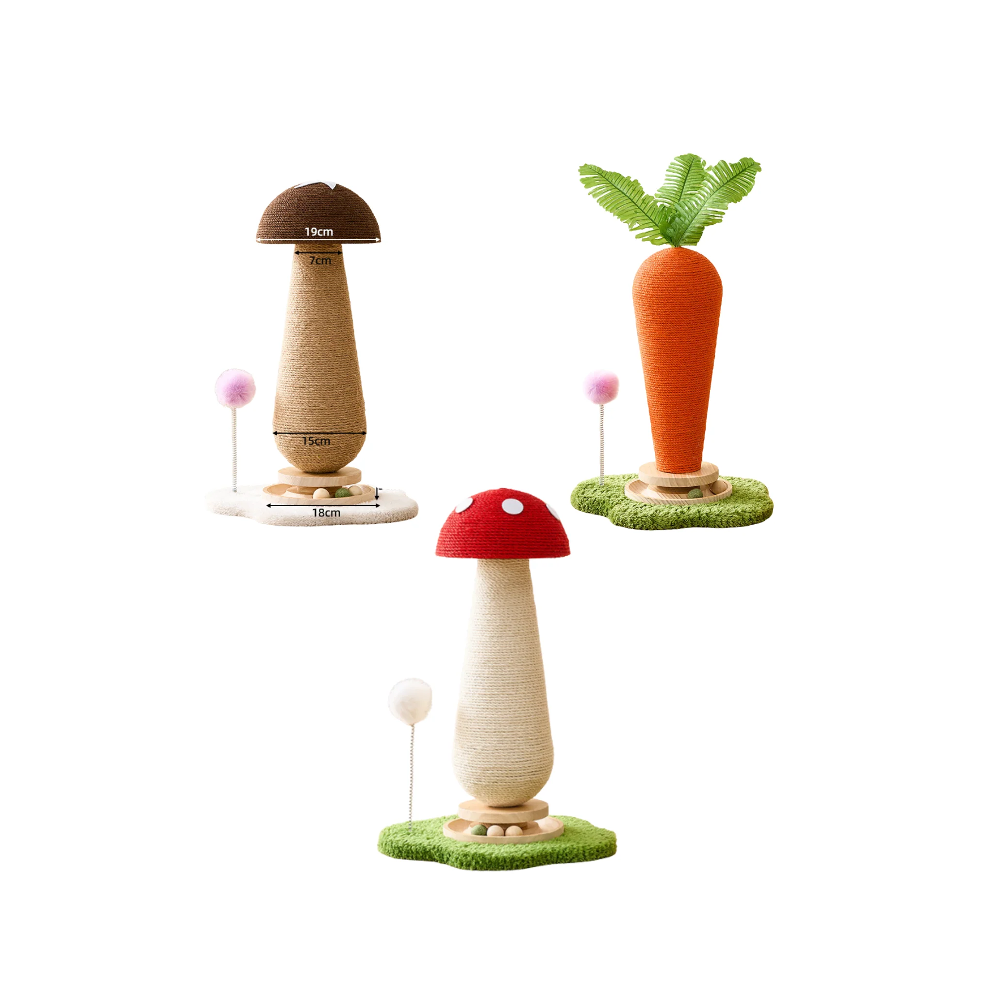 ADS Pet Vege Cat Scratch Post w Toy Play Station