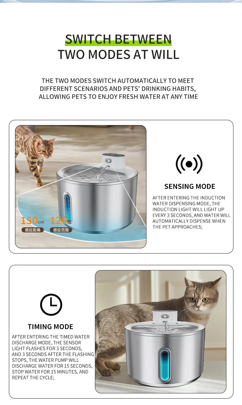 ADS Pet Wireless Stainless Steel Water Fountain Automatic Drinker 4L - Image 12