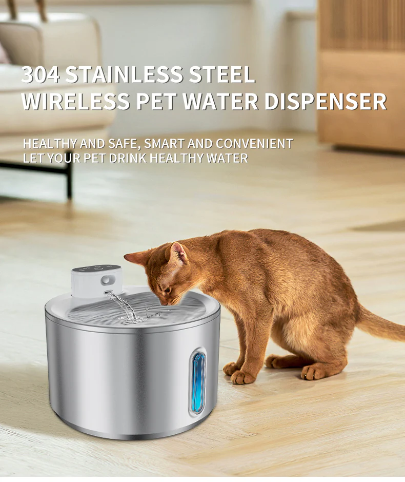 ADS Pet Wireless Stainless Steel Water Fountain Automatic Drinker 4L - Image 13