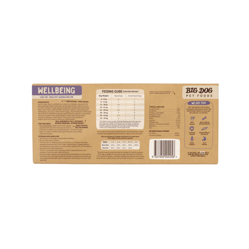 Big Dog Barf Wellbeing Raw Dog Food 3KG - Image 2
