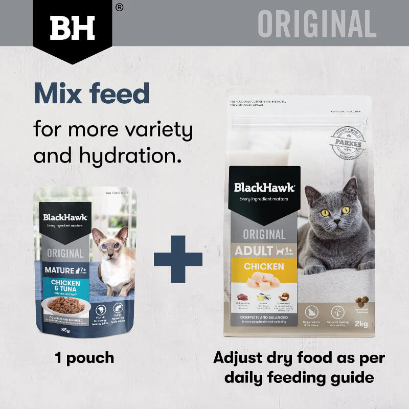 Black Hawk Chicken Tuan Gravy Mature 7+ Wet Cat Food - Image 5