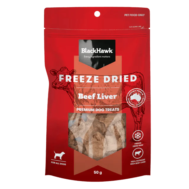Black Hawk Freeze Dried Beef Liver Dog Treats 50G