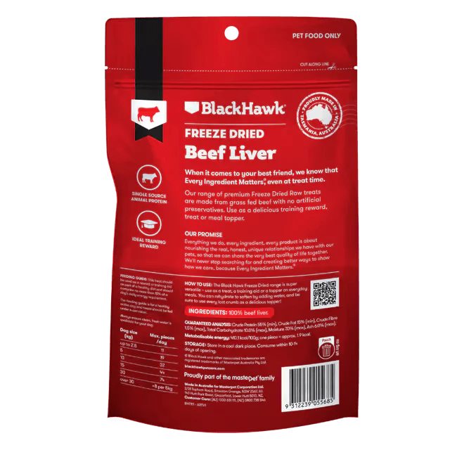 Black Hawk Freeze Dried Beef Liver Dog Treats 50G - Image 2