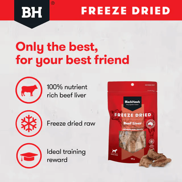 Black Hawk Freeze Dried Beef Liver Dog Treats 50G - Image 3