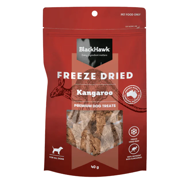 Black Hawk Freeze Dried Kangaroo Dog Treats 40G