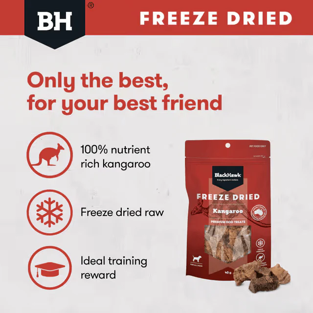Black Hawk Freeze Dried Kangaroo Dog Treats 40G - Image 4