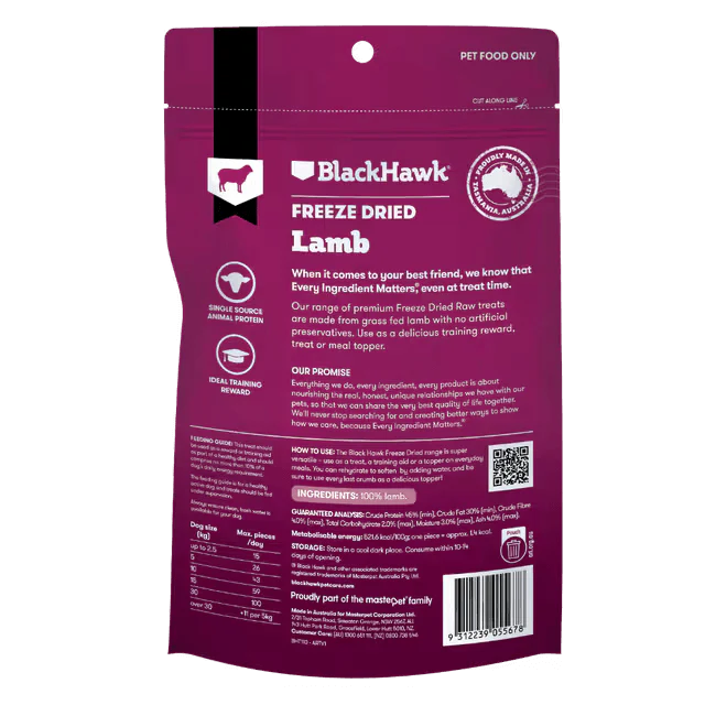 Black Hawk Freeze Dried Lamb Dog Treats 50G - Image 2