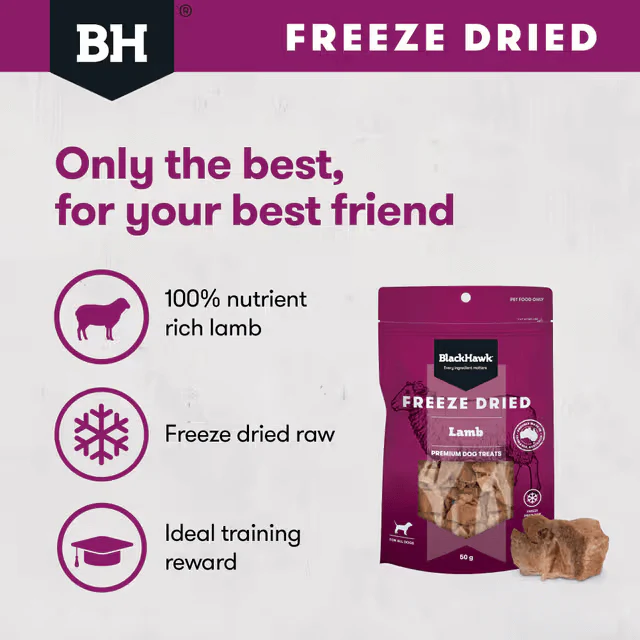 Black Hawk Freeze Dried Lamb Dog Treats 50G - Image 3