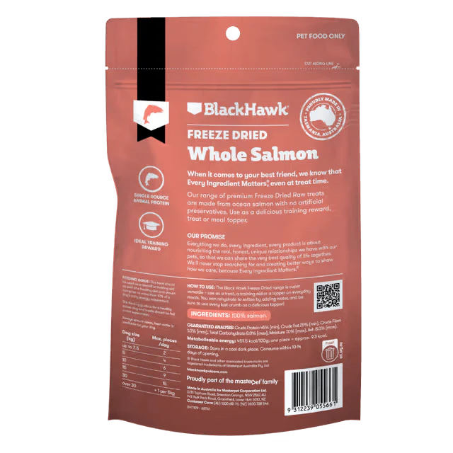 Black Hawk Freeze Dried Whole Salmon Dog Treats 45G - Image 2
