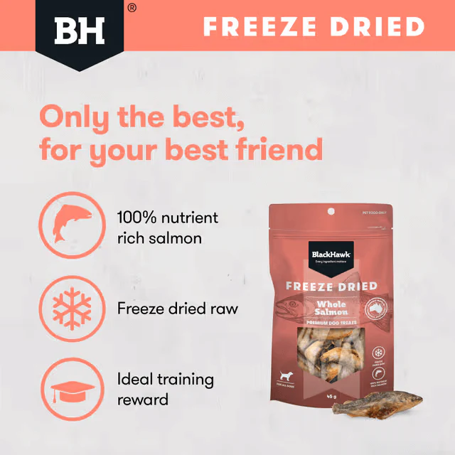 Black Hawk Freeze Dried Whole Salmon Dog Treats 45G - Image 4