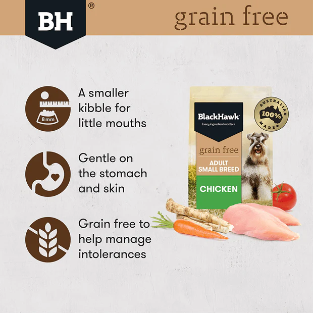 BLACK HAWK Grain Free Dry Dog Food Small Breeds Chicken 7KG - Image 2
