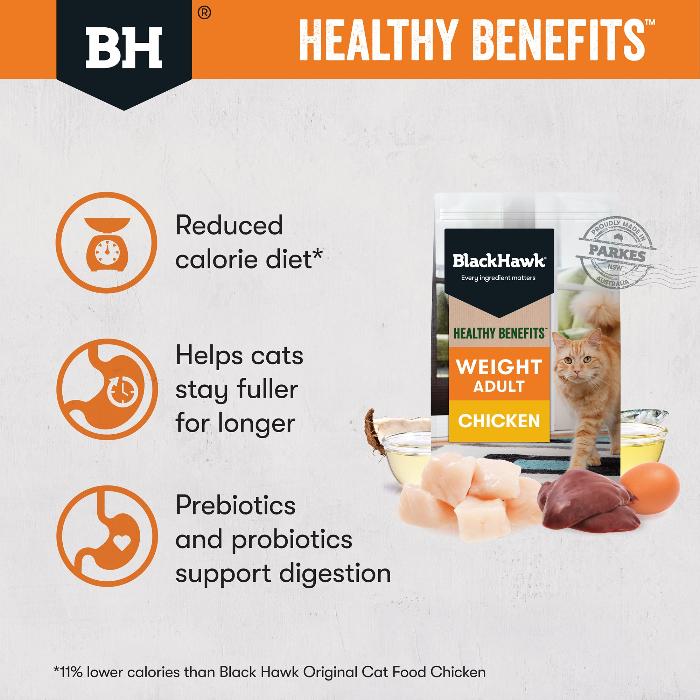 Black Hawk Healthy Benefits Chicken Weight Adult Dry Cat Food 4KG - Image 2