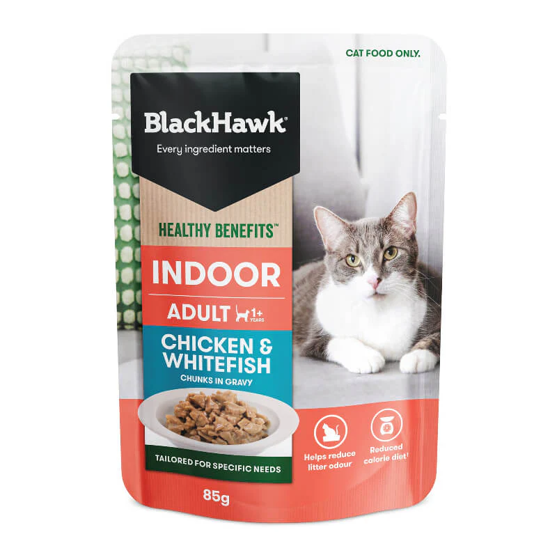 Black Hawk Healthy Benefits Chicken Whitefish Gravy Wet Indoor Adult Cat Food 85Gx12 - Image 2