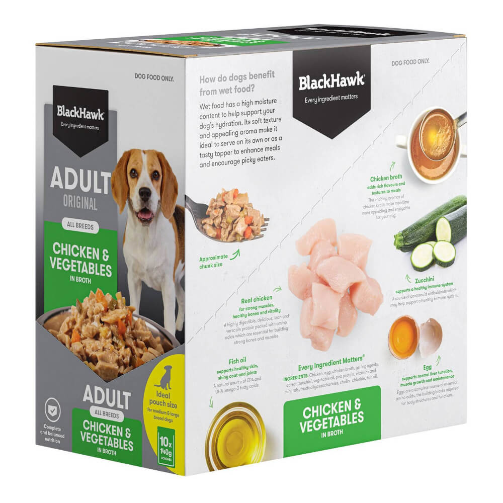 BLACK HAWK Original Adult Chicken And Vegetables Wet Dog Food Pouches - Image 10