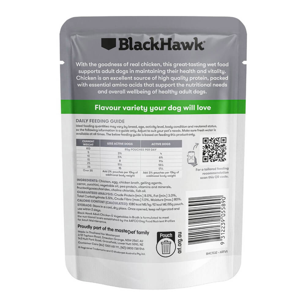 BLACK HAWK Original Adult Chicken And Vegetables Wet Dog Food Pouches - Image 3