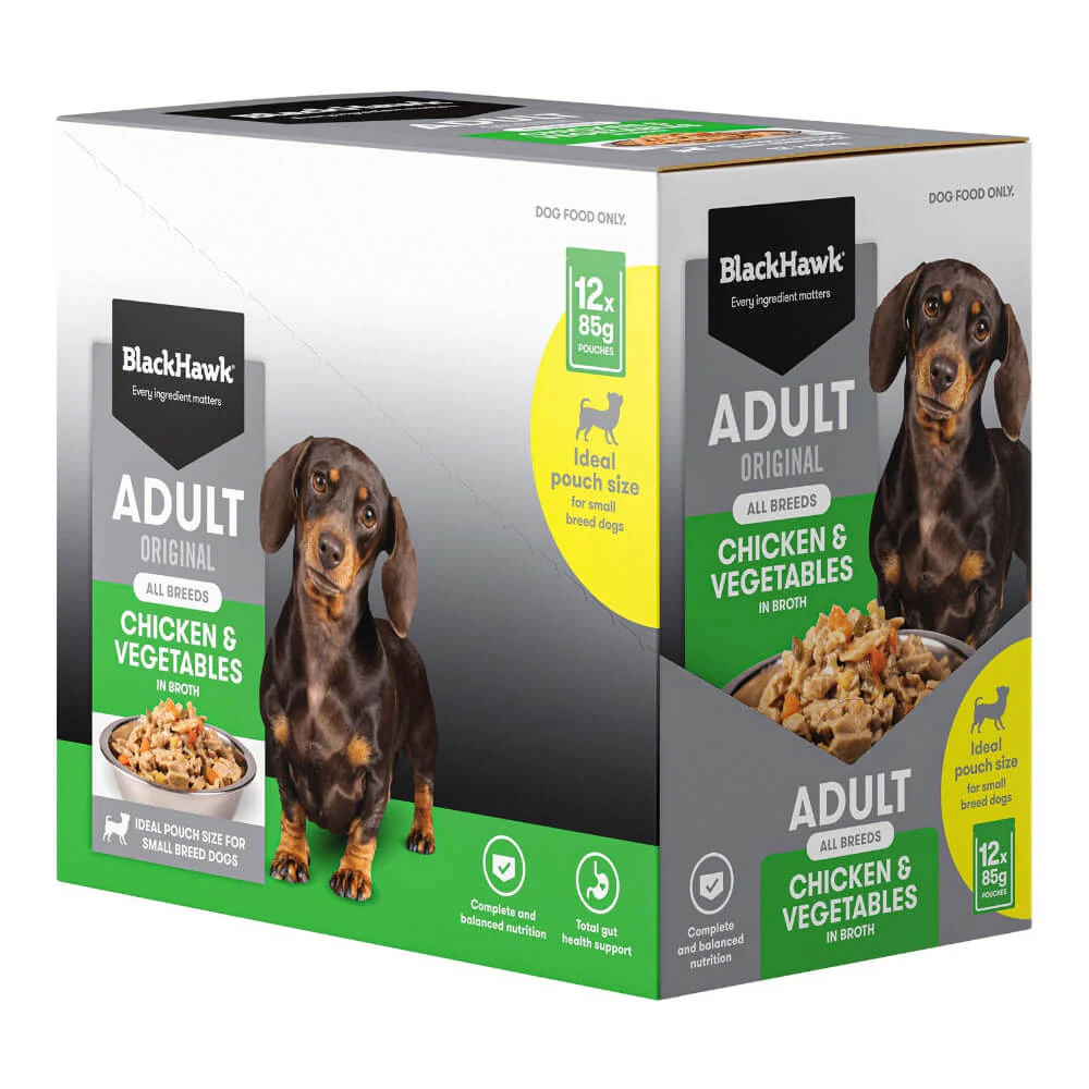 BLACK HAWK Original Adult Chicken And Vegetables Wet Dog Food Pouches - Image 4