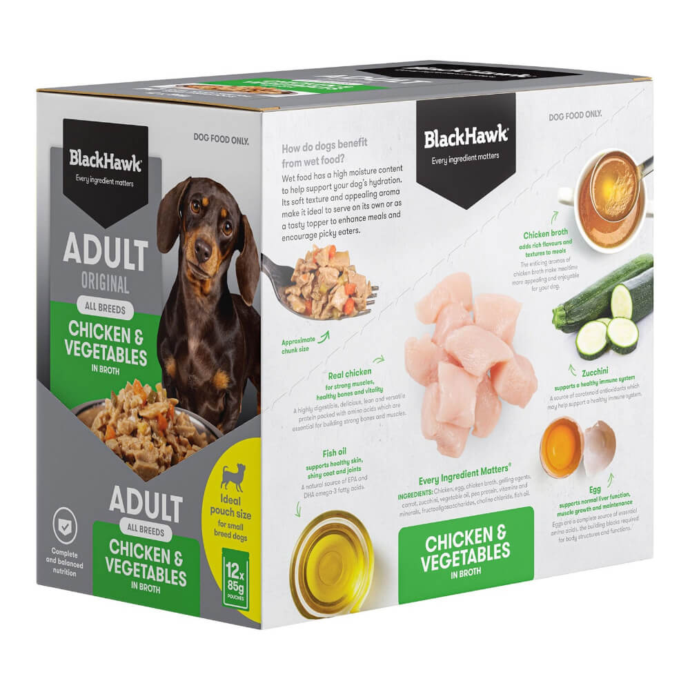 BLACK HAWK Original Adult Chicken And Vegetables Wet Dog Food Pouches - Image 5