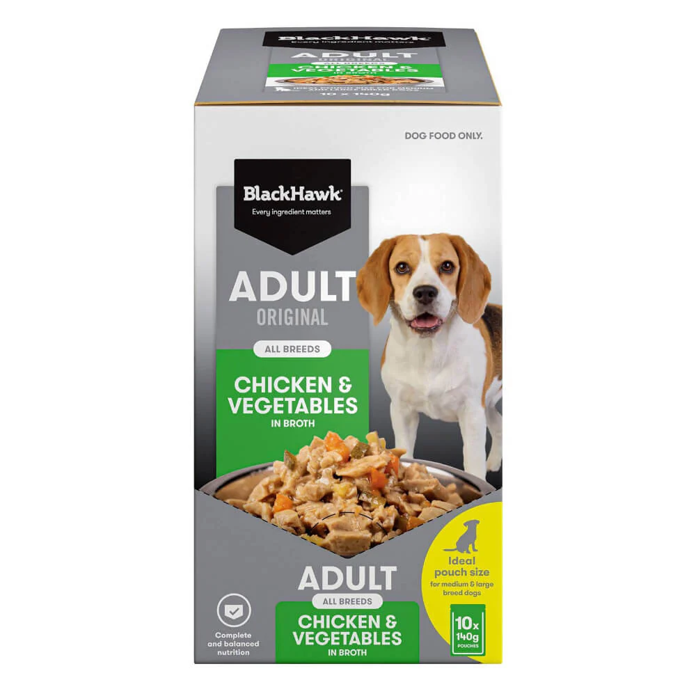 BLACK HAWK Original Adult Chicken And Vegetables Wet Dog Food Pouches - Image 6
