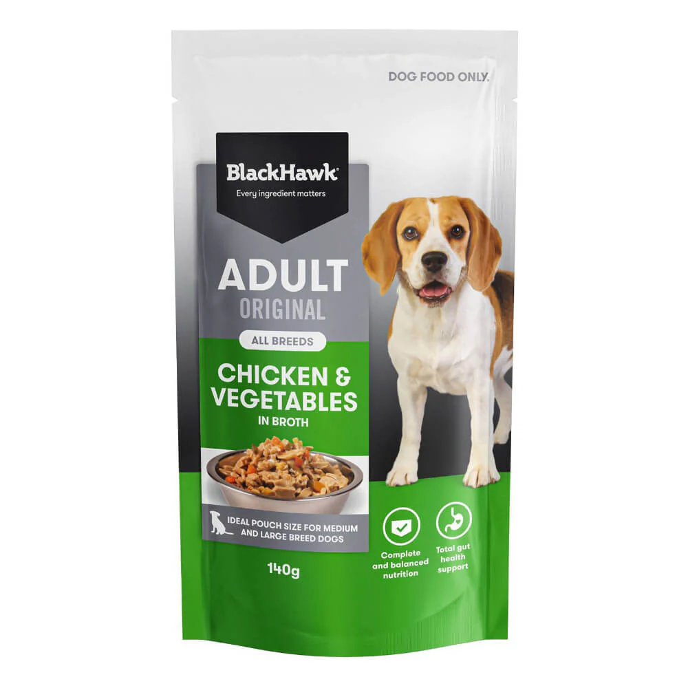 BLACK HAWK Original Adult Chicken And Vegetables Wet Dog Food Pouches - Image 7