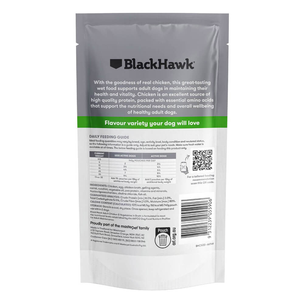 BLACK HAWK Original Adult Chicken And Vegetables Wet Dog Food Pouches - Image 8