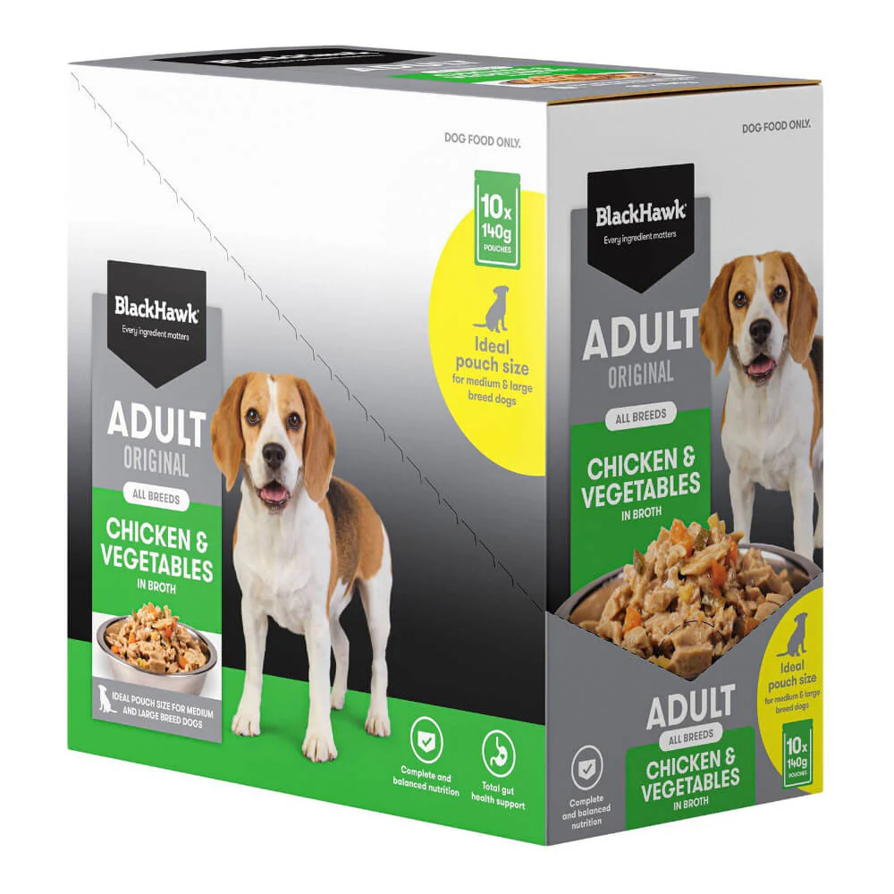 BLACK HAWK Original Adult Chicken And Vegetables Wet Dog Food Pouches - Image 9