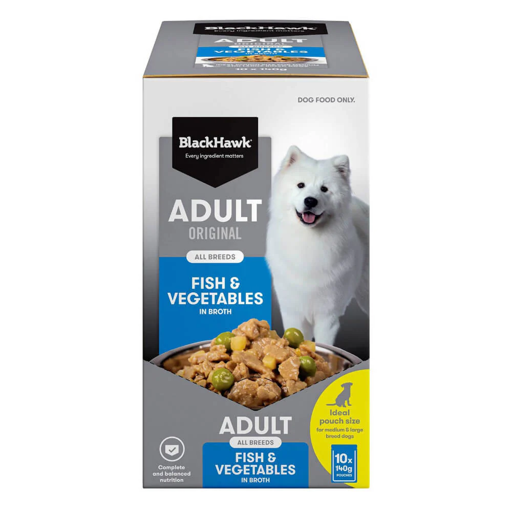 BLACK HAWK Original Adult Fish And Vegetables Wet Dog Food Pouches - Image 6