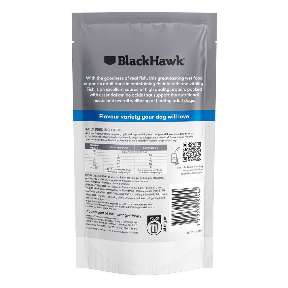 BLACK HAWK Original Adult Fish And Vegetables Wet Dog Food Pouches - Image 8