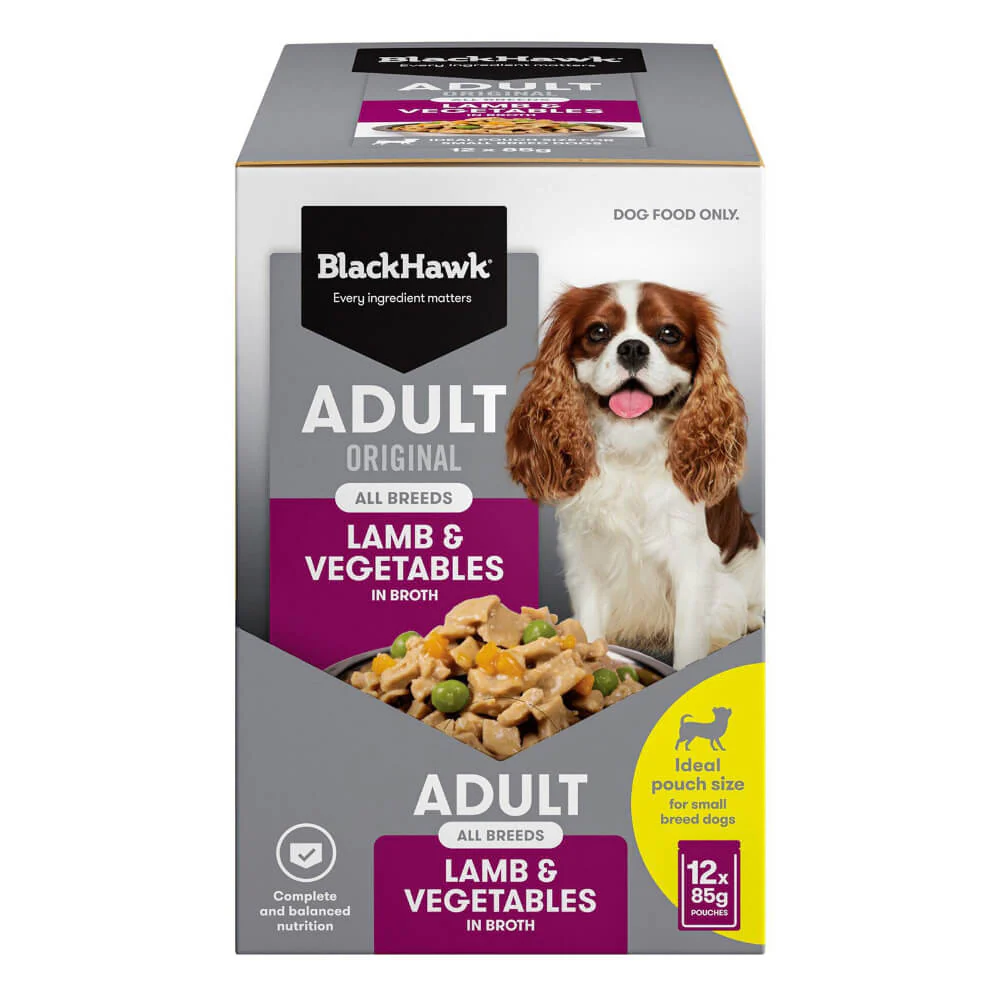 BLACK HAWK Original Adult Lamb And Vegetables Wet Dog Food Pouches
