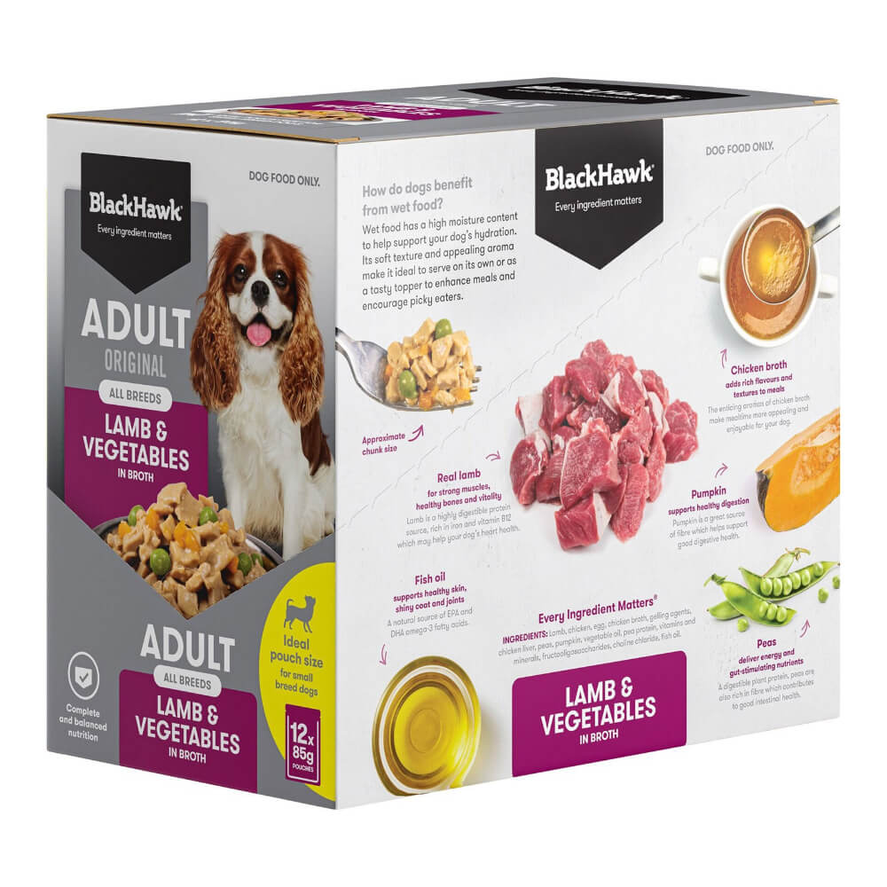 BLACK HAWK Original Adult Lamb And Vegetables Wet Dog Food Pouches - Image 5