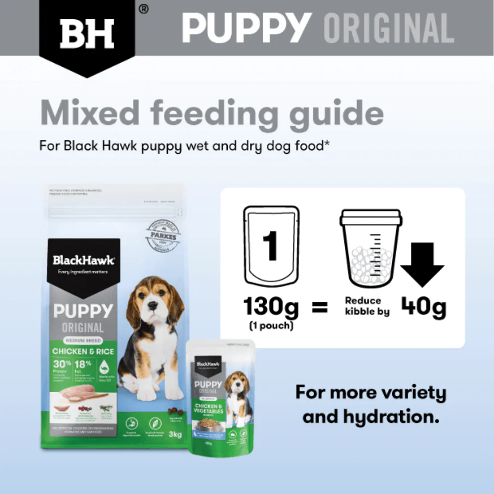 BLACK HAWK Original Puppy Chicken & Vegetables Wet Dog Food 130Gx10 - Image 11