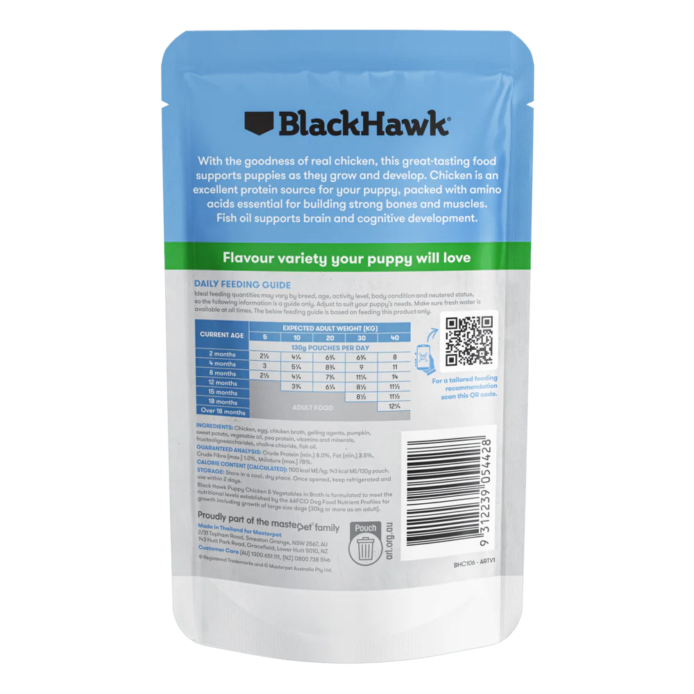 BLACK HAWK Original Puppy Chicken & Vegetables Wet Dog Food 130Gx10 - Image 4