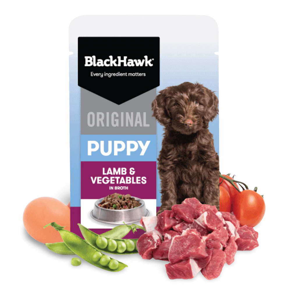 BLACK HAWK Original Puppy Lamb & Vegetables Wet Dog Food 130Gx10 - Image 5