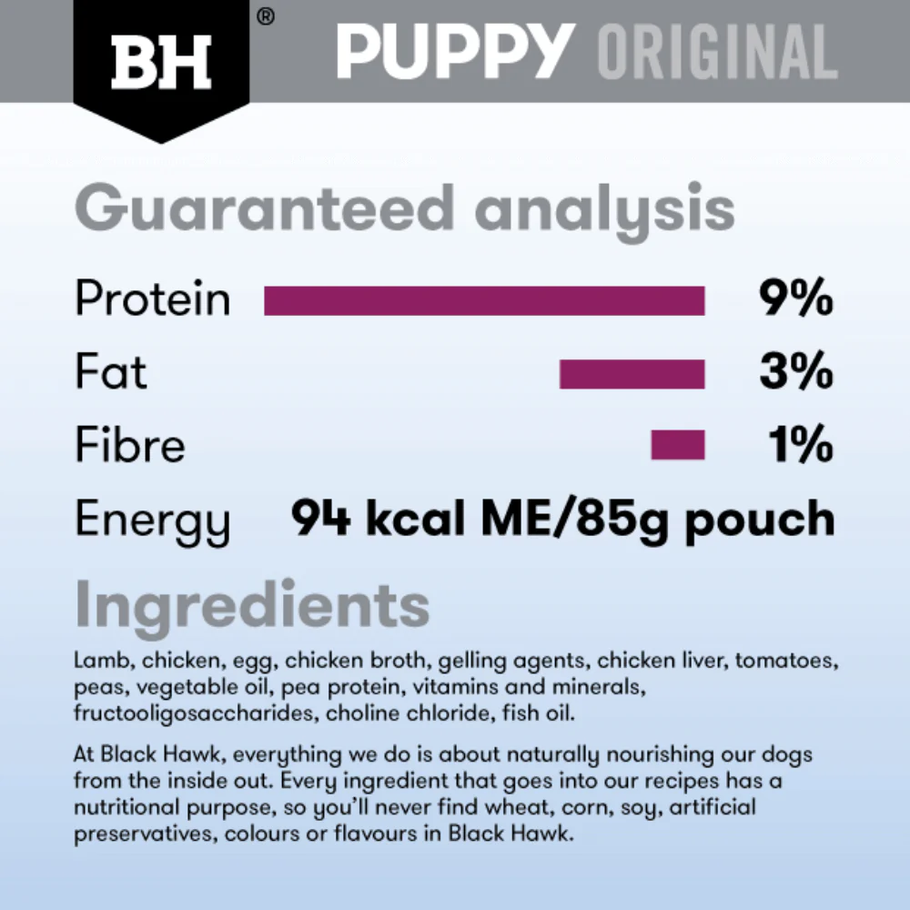 BLACK HAWK Original Puppy Lamb & Vegetables Wet Dog Food 130Gx10 - Image 8
