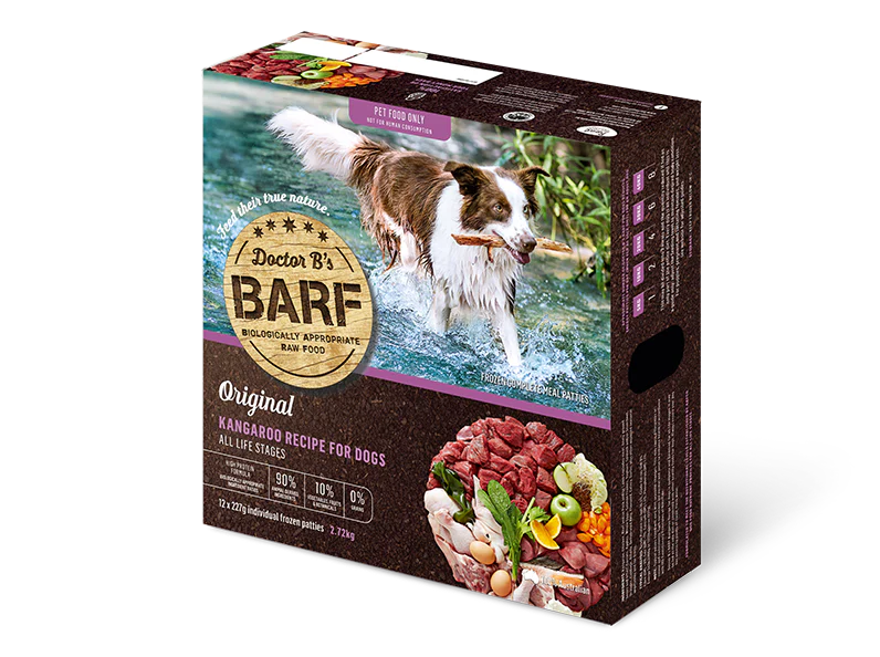 Doctor B's Barf Frozen Raw Kangaroo Dog Food 227G x 12