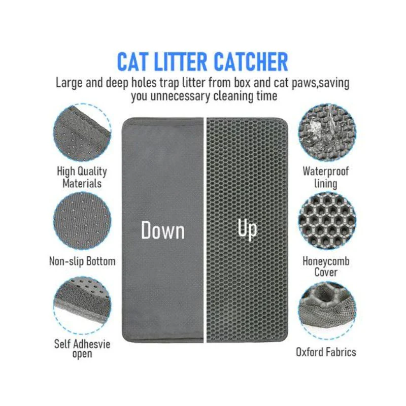 ADS Pet Double Layer Cat Litter Mat Black - 45x60cm - Image 3