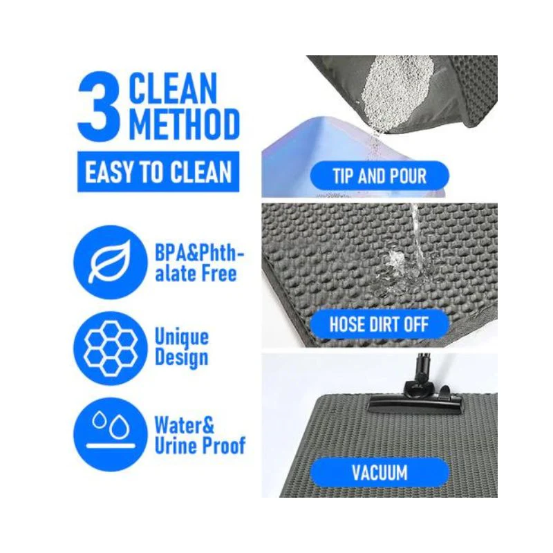 ADS Pet Double Layer Cat Litter Mat Black - 45x60cm - Image 4