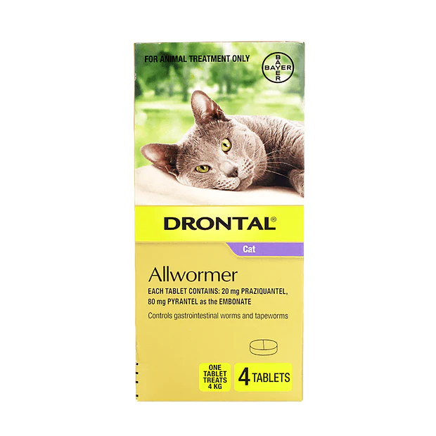 Drontal Allwormer For Small Cats (Purple) 4 pack