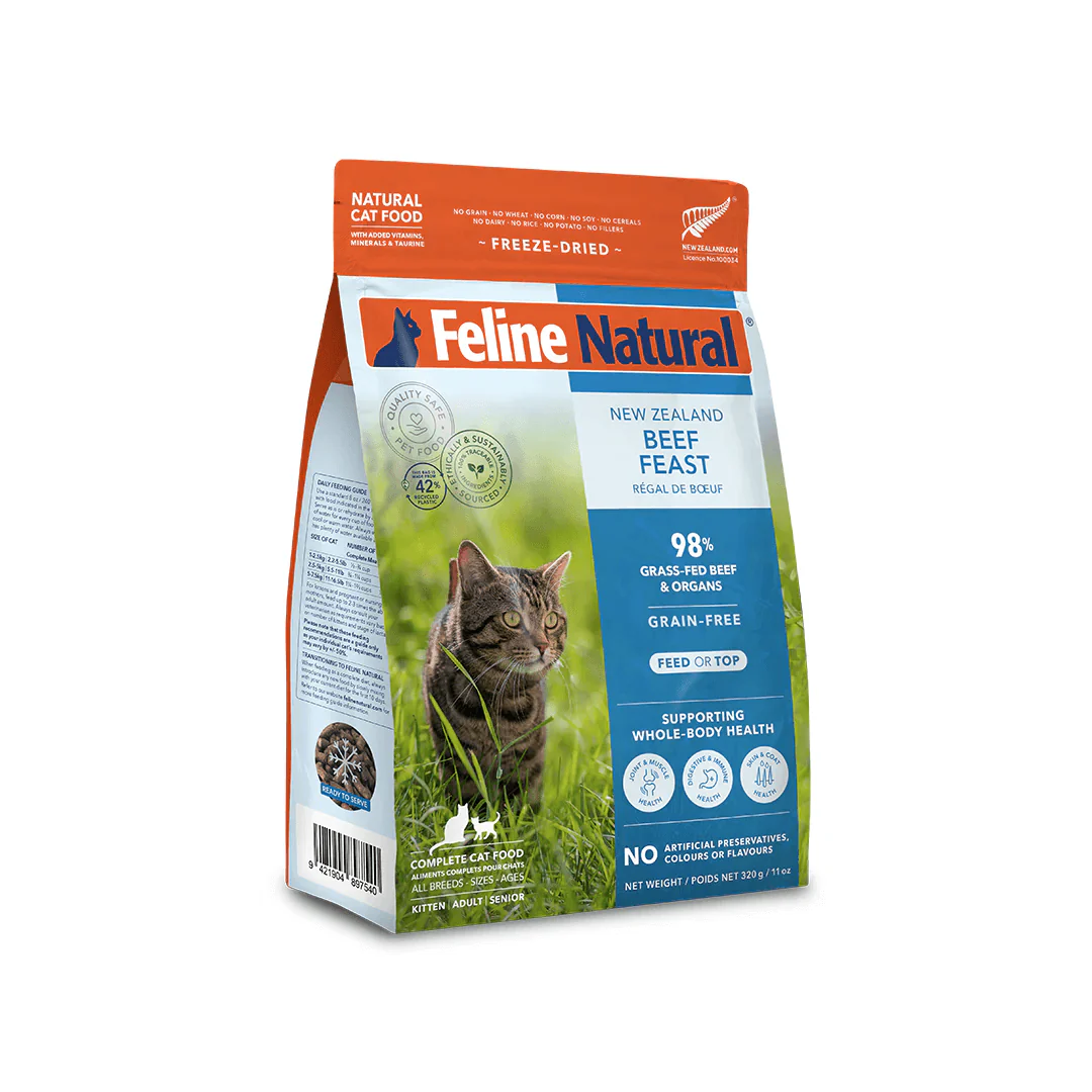 FELINE NATURAL Beef Freeze Dried Cat Food 320G
