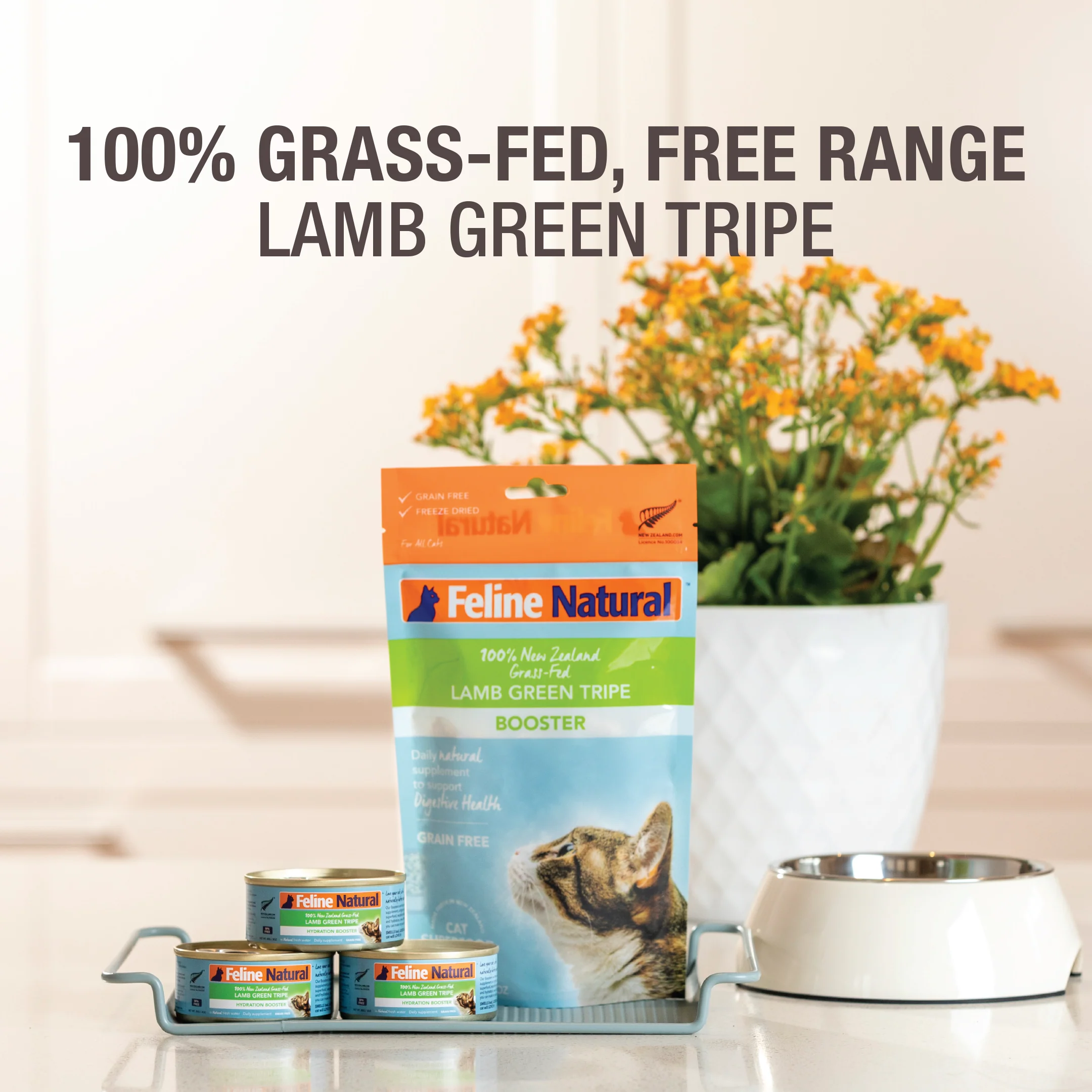 Feline Natural Grain Free Lamb Green Tripe Freeze Dried Food Supplement Booster 57g - Image 2