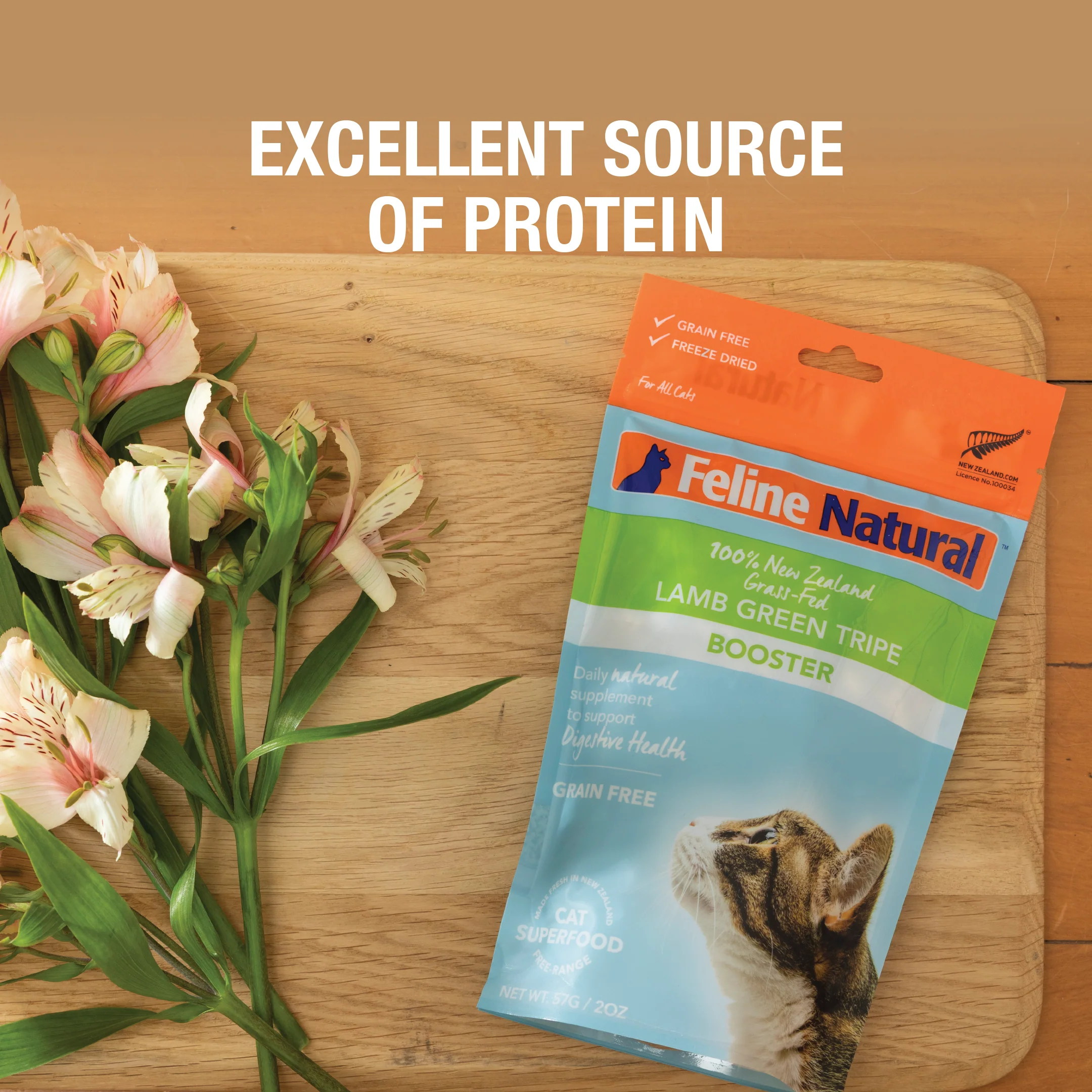 Feline Natural Grain Free Lamb Green Tripe Freeze Dried Food Supplement Booster 57g - Image 4
