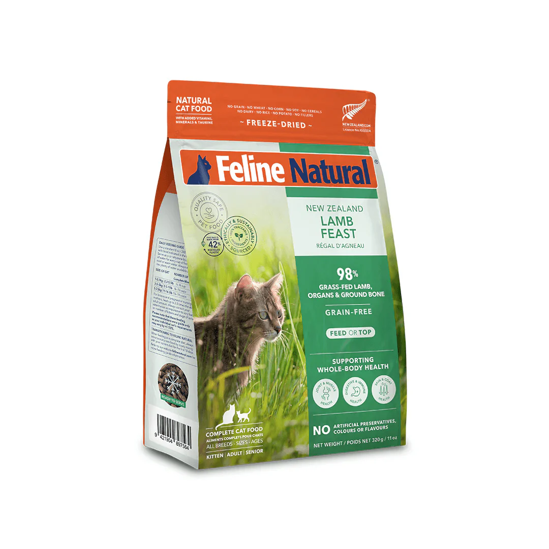 FELINE NATURAL Lamb Freeze Dried Cat Food 320G