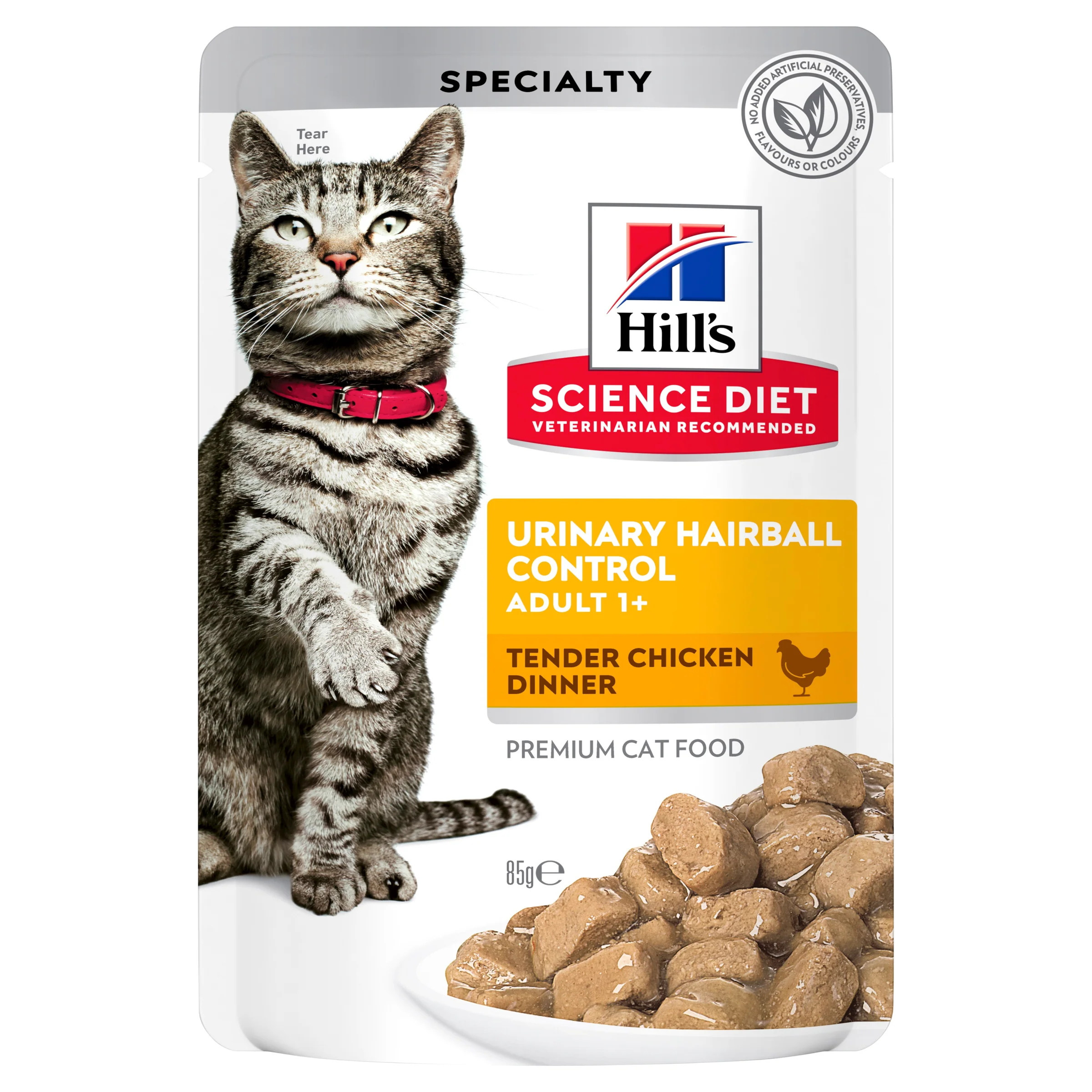 Hill's Science Diet Adult Urinary Hairball Control Chicken Cat Food Pouches 85Gx12 - Image 2